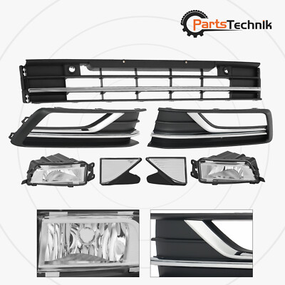 Front Bumper Lower Grille Fog Light w/ Bezel Reflector For 2016-2019 Passat 7PCS