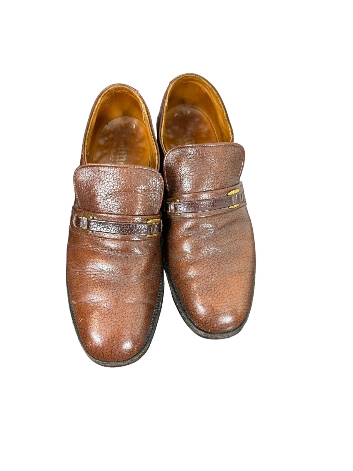 THOM BROWNE Mocassino Thom McAn Bootmaster uomo marrone formale pelle scarpe eleganti vintage 8E