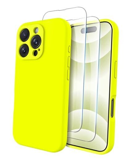 Compatible with iPhone 16 Pro Case, Compatible with Fluorescent Yellow