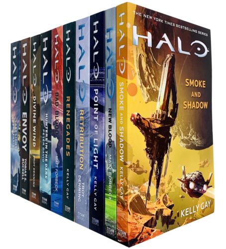 Halo Collection 10 Books Set (Hunters in the Dark, Last Light, New Blo | Various - Foto 1 di 1