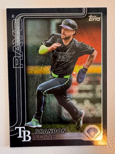 2025 Topps Series 1 Brandon Lowe Black Holo Foil /10 #153 Rare Parallel