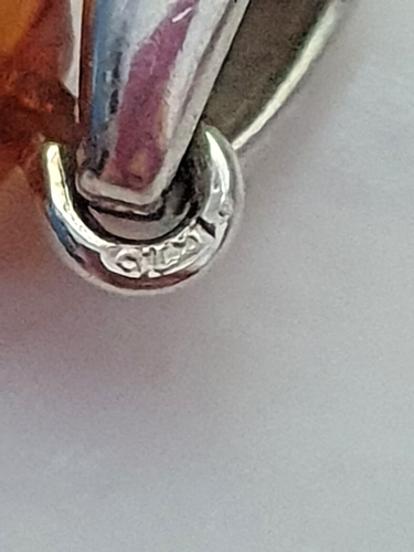 Amber Cross 925 Bail Minimalist Modernist Christian Pendant 1.9g - Picture 15 of 18