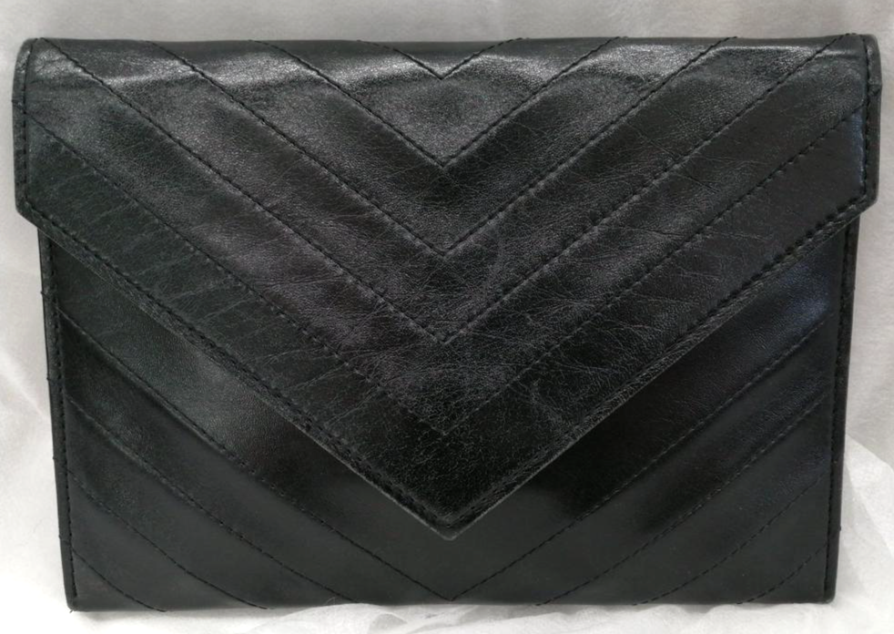 Borsa pochette YVES SAINT LAURENT borsa in pelle nera YSL originale vintage
