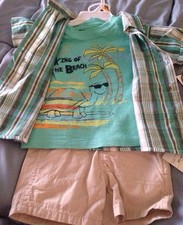 3 Piece Baby Boy Outfit - King Of The Beach Summer - Size 12 Months - NWT - Cute