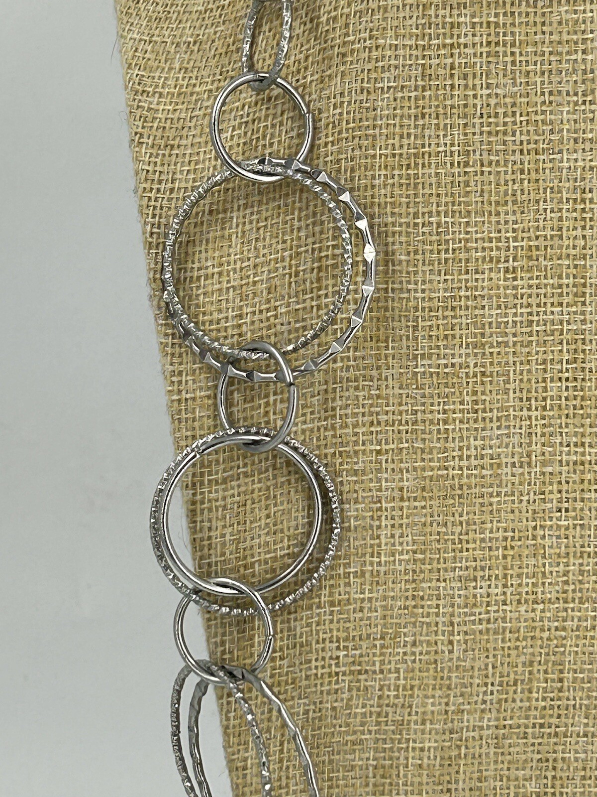 Necklace Womens Silver Tone Interlocking Graduate… - image 3