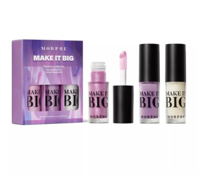 NEW Morphe MAKE IT BIG Plumping Lip Gloss Trio - ULTRALAVENDER - 3 X .13 Fl Oz