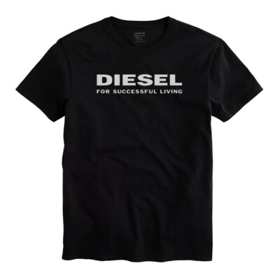 T-shirt Diesel For Successful Living Men Unisex Black Shirt Size S