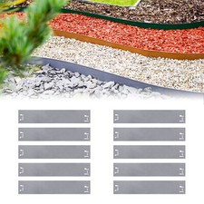 Set of 20 lawn edging metal 13.5 cm high, 24 m long flower bed edging