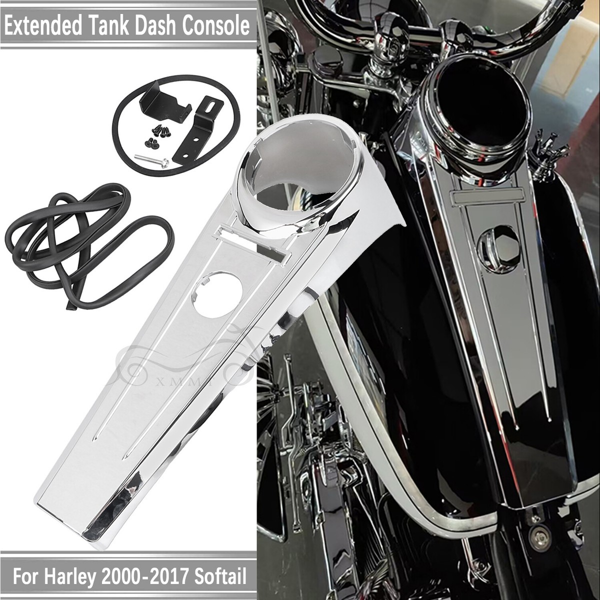 2000-2017 Harley Softail Fat Boy Chrome Dash Panel Gas Tank Fuel