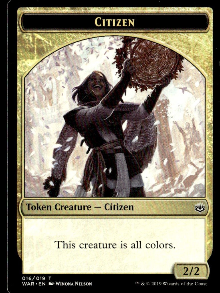2019 War of the Spark 16 Common Citizen MTG Token Card