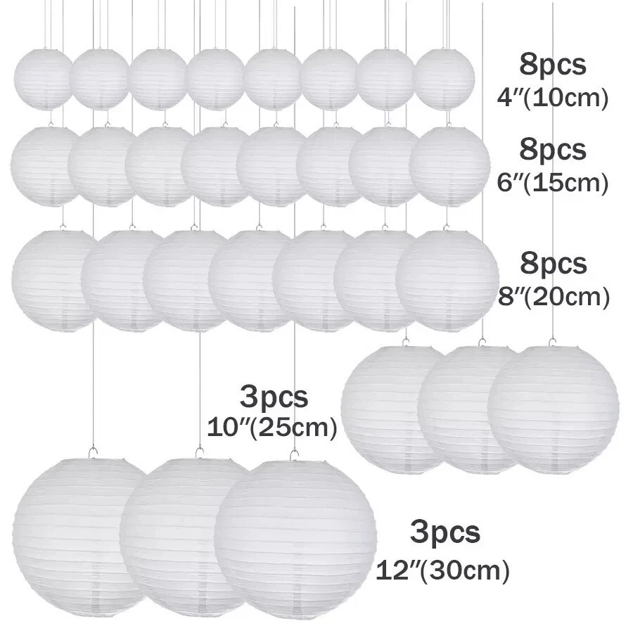 Mix Size 30pc Lampshade Hanging Ceiling Pendant Lamp Shade Plain