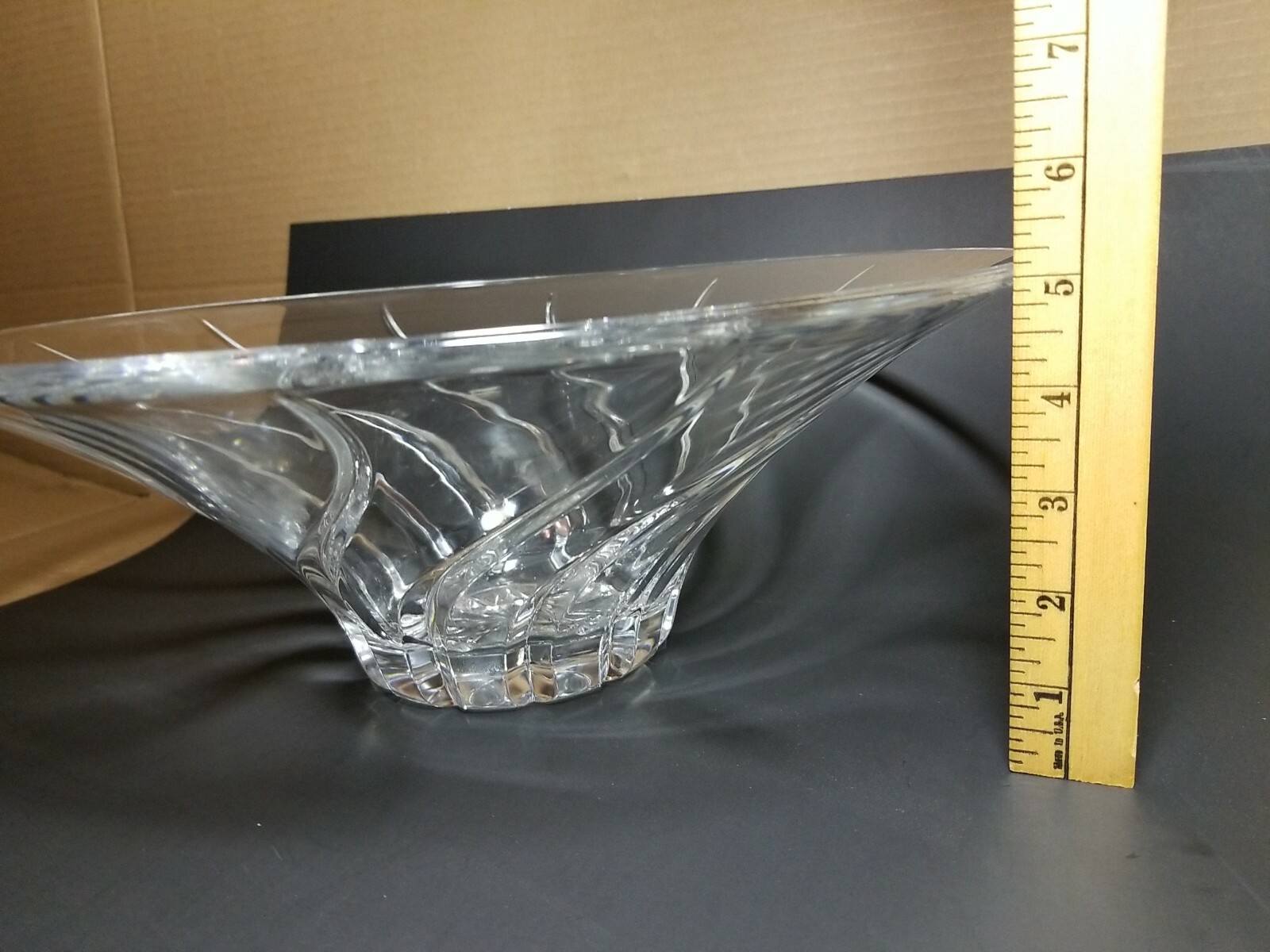 Vintage 14" Olympus by Mikasa Crystal Glass Punch Bowl Swirl Beautiful Tone!