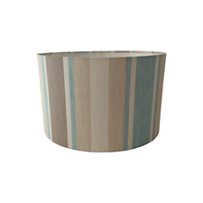 Laura Ashley Awning Stripe Fabric Lampshade Grey Duck Egg Natural Hedgerow