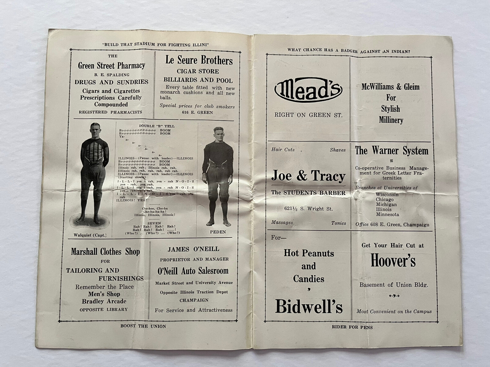 1921 Illinois vs Wisconsin football program. eBay