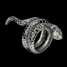 925 Sterling Silver Ring Round Rhodolite Peridot Sapphire Gemstone Jewelry Sz 6.