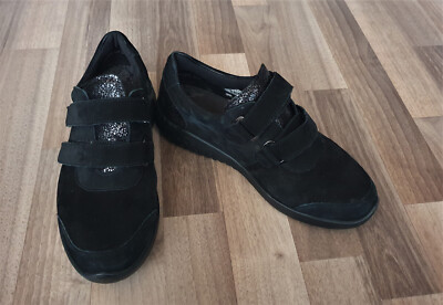 SOLIDUS Schuhe Klettslipper Halbschuhe schwarz  Größe 5 Weite K Diabetiker