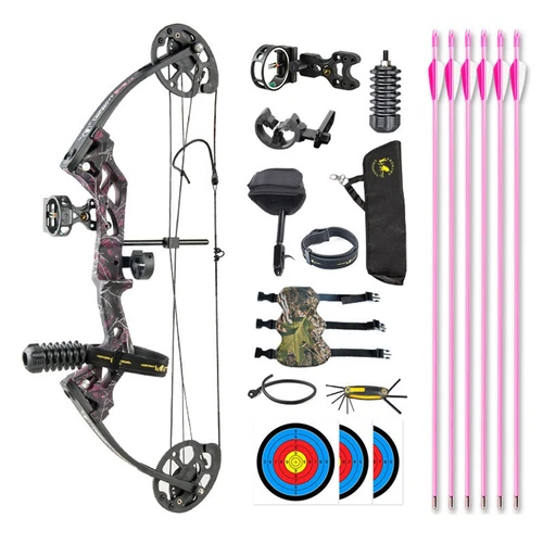 Junior 10-30LBS Compound Bow and Arrows Set Archery Target Right Hand Youth Kids - Picture 4 of 26