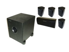monoprice 5.1 channel home theater satellite speakers & subwoofer