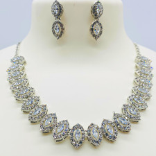 Stunning AD Necklace Set with Matching Earrings | Bridal Wedding Jewelry Set