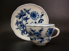 Vintage Meissen Germany Cross Swords Blue Onion Cup & Saucer