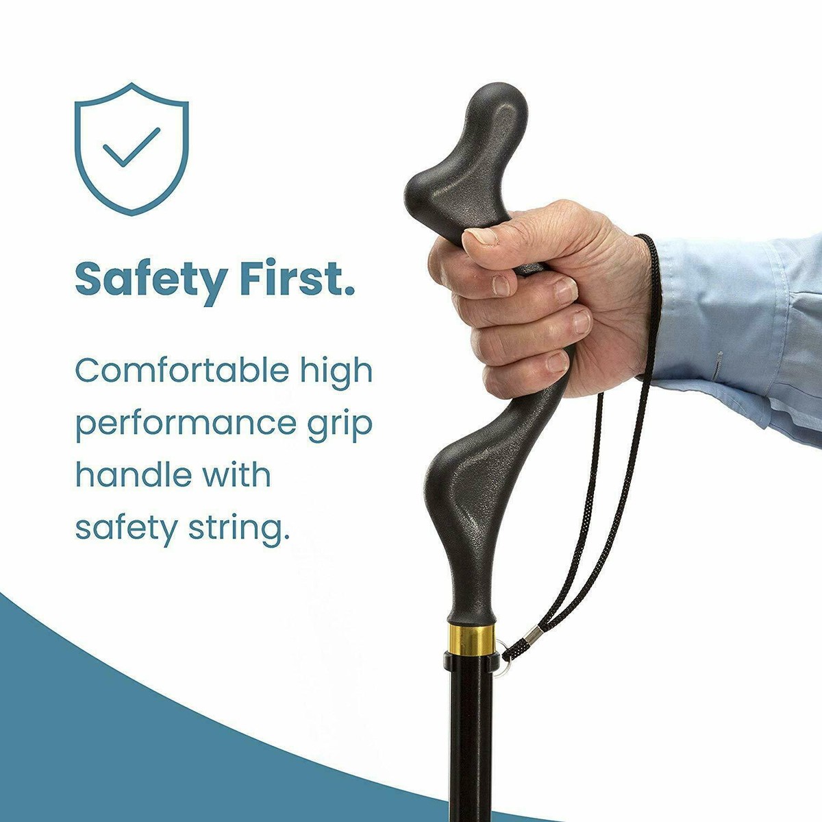 Posture Correction Walking Stick Cane - Self Standing Adjustable Height Foldable View 5