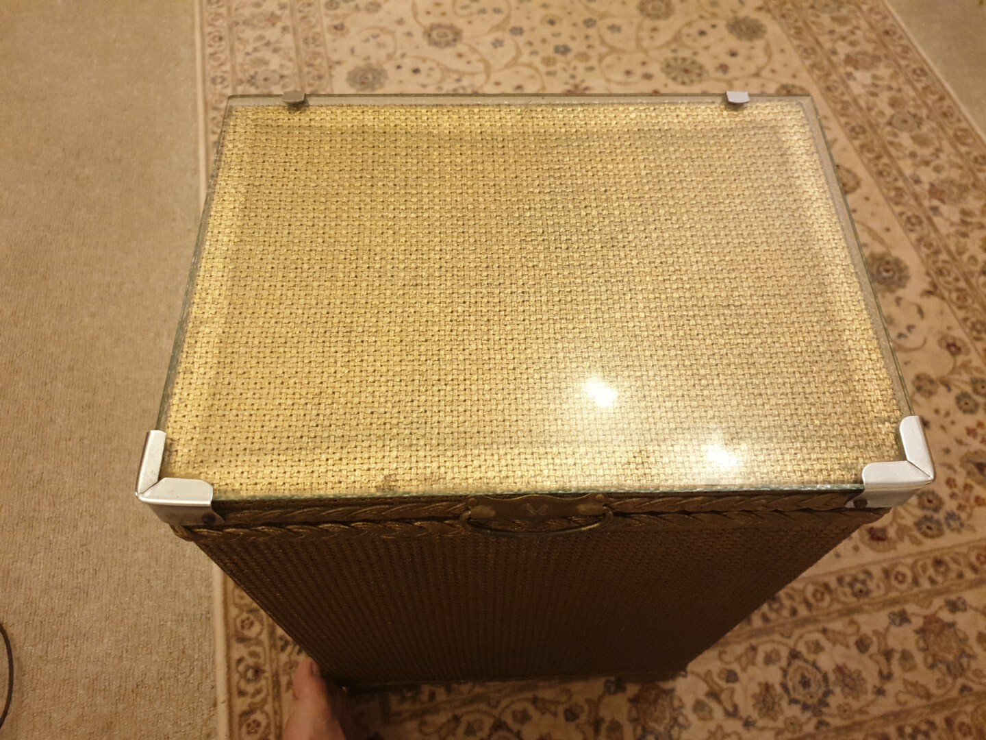 lloyd loom laundry basket With Glass Top eBay