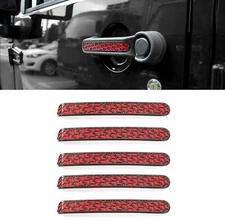 Red Exterior Door Handle Insert Cover Trim For 2007-2017 Jeep Wrangler JK 4-Door