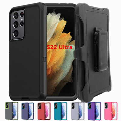 For Samsung S22/S23/S24/25/26+Ultra Shockproof Defender Case Cover w/ Belt Clip