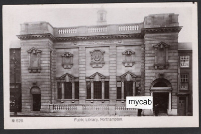 Postkarte Northampton Northamptonshire die öffentliche Bibliothek verschickt 1910 RP