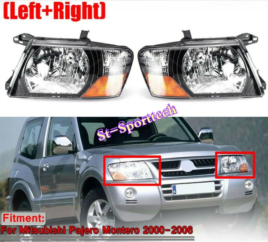 Luces delanteras izquierda+derecha Montero para Mitsubishi Pajero 2000-2005 2006 Foto 4 de 4