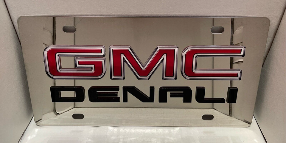 GMC Denali logo stainless steel vanity license plate tag | eBay