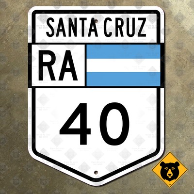 Argentina Ruta Nacional 40 national route road sign Cuarenta Abra de Acay 9x11
