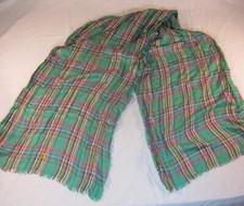 Ralph Lauren Scarf Spruce Green Plaid 80 Modal 20 Wool VINTAGE NEW with TAG