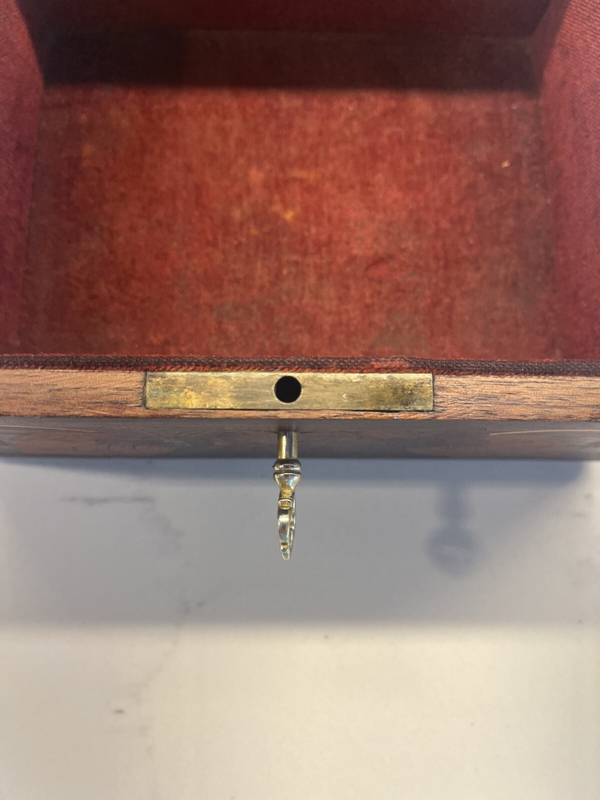 antique vintage wood marquetry box