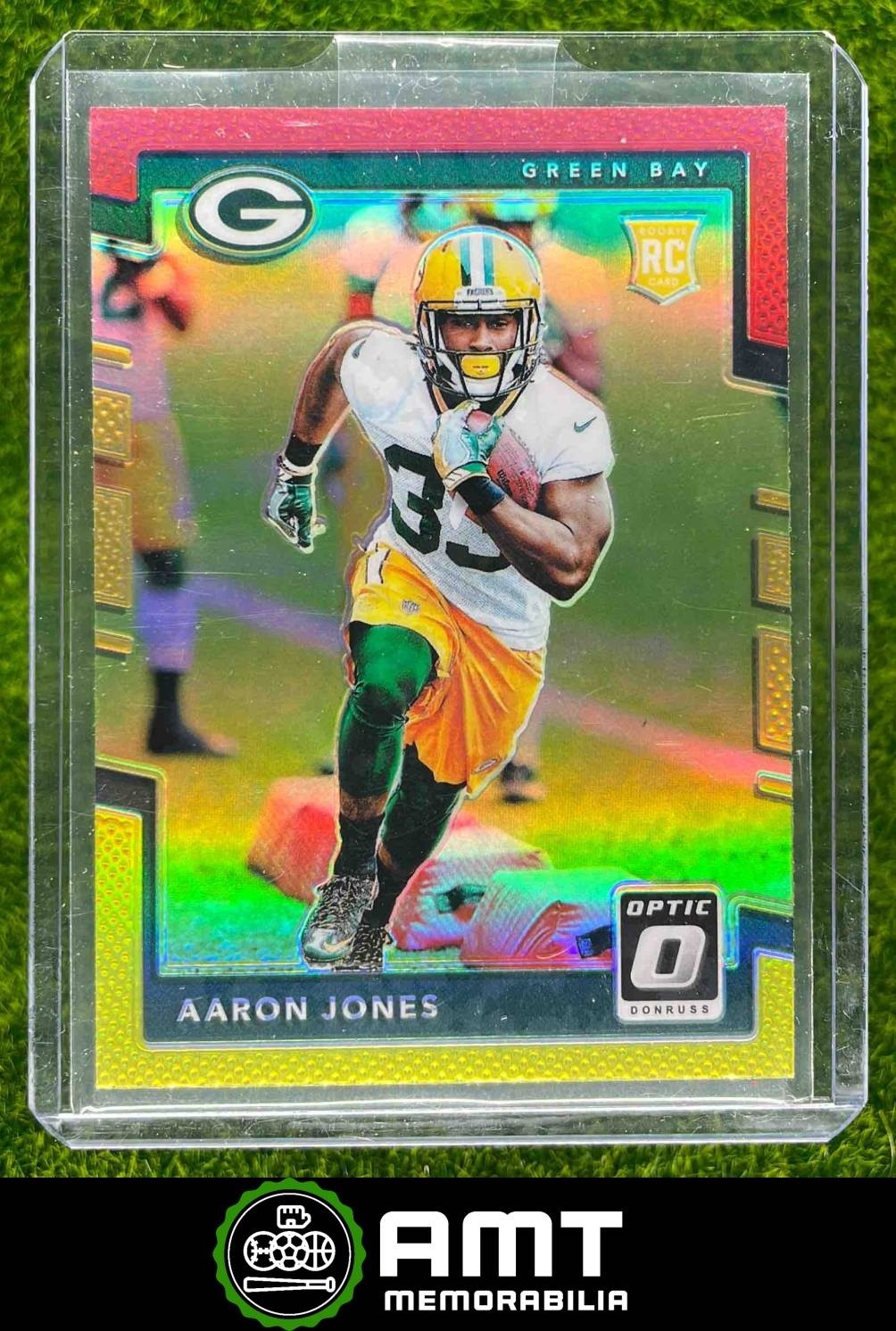 Aaron Jones RC 2017 Panini Donruss Optic Red and Yellow Green Bay Packers #135