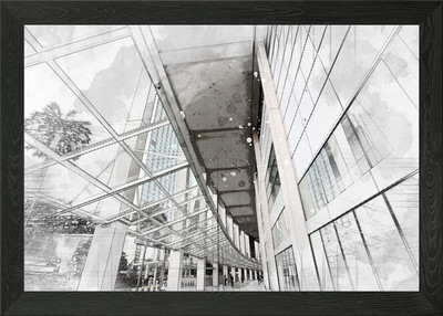 Marina Bay Sands Lines Framed Wall Art Poster Canvas Print Picture