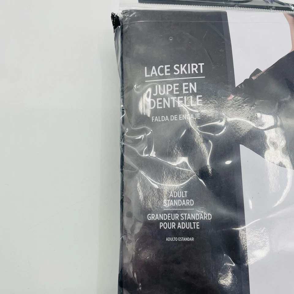 Falda de Encaje Años 80 Retro Adulto Mujer Estándar Hasta Talla 12 Disfraz de Halloween Negro Foto 3 de 4