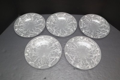 SET of 5 Phoenix Consolidated Glass Dance of the Nudes Nymphs Plates ART DECO