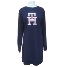 Tommy Hilfiger Dark Navy Blue Monogram Boyfriend Jersey Sweatshirt Dress XXL