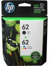 Genuine Factory Sealed HP 62 Black  62 Color Ink Cartridges 2022-2023