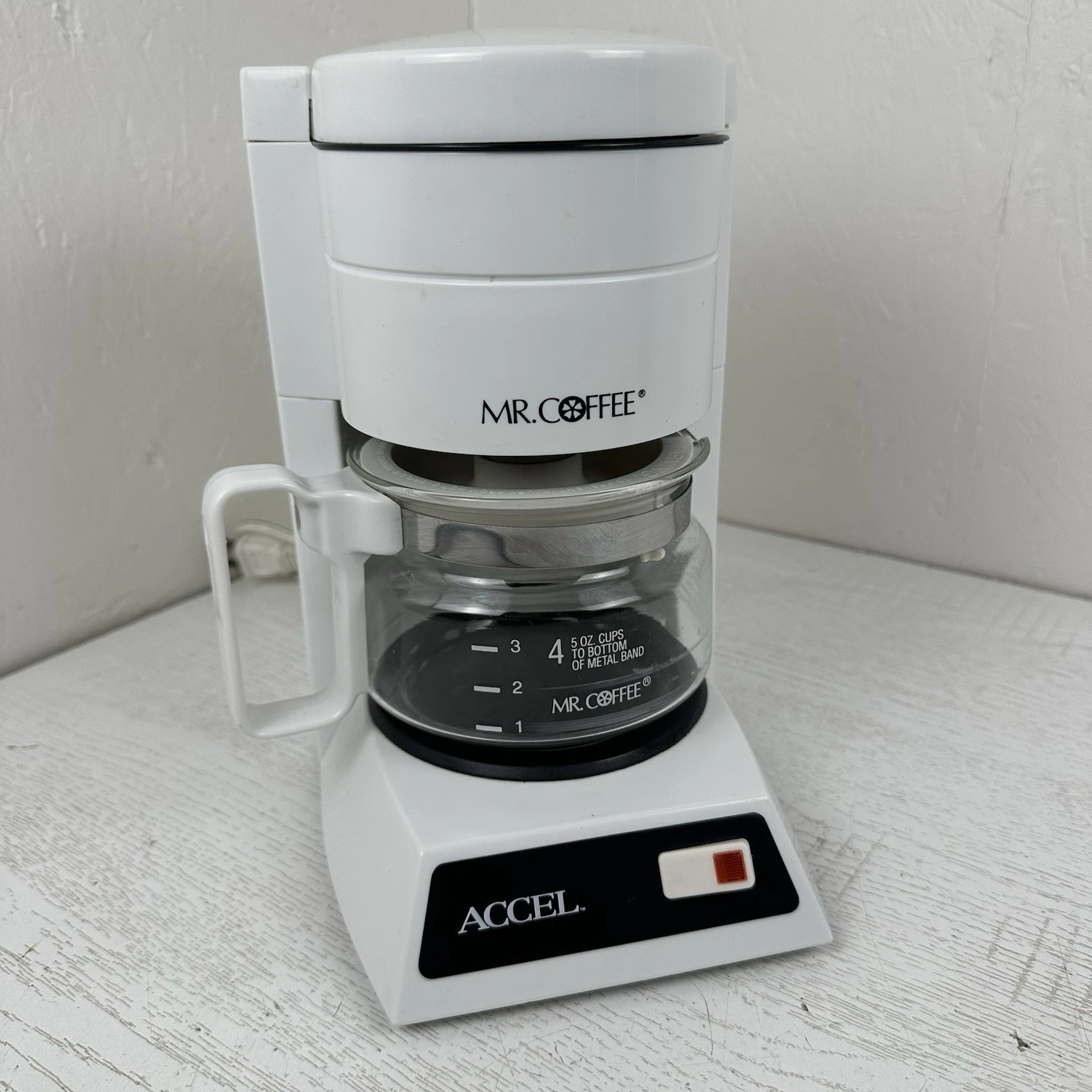 Mr. Coffee Accel Mini 4 Cup Coffee Maker White Clean For Apartment, Dorm Room