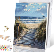 Malen nach Zahlen Strand Landschaft mit Rahmen 30x40 cm