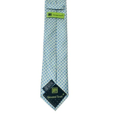 Giovanni Testi Blue Patterned Silk Tie