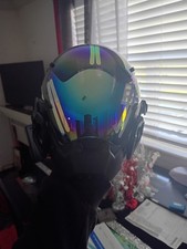 Cyberpunk Helmet Mask Glowing Halloween Helme...