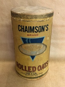 Rare Antique Cardboard Chaimson's Rolled Oats 3 Lb The Fair Rice Lake WI WIS