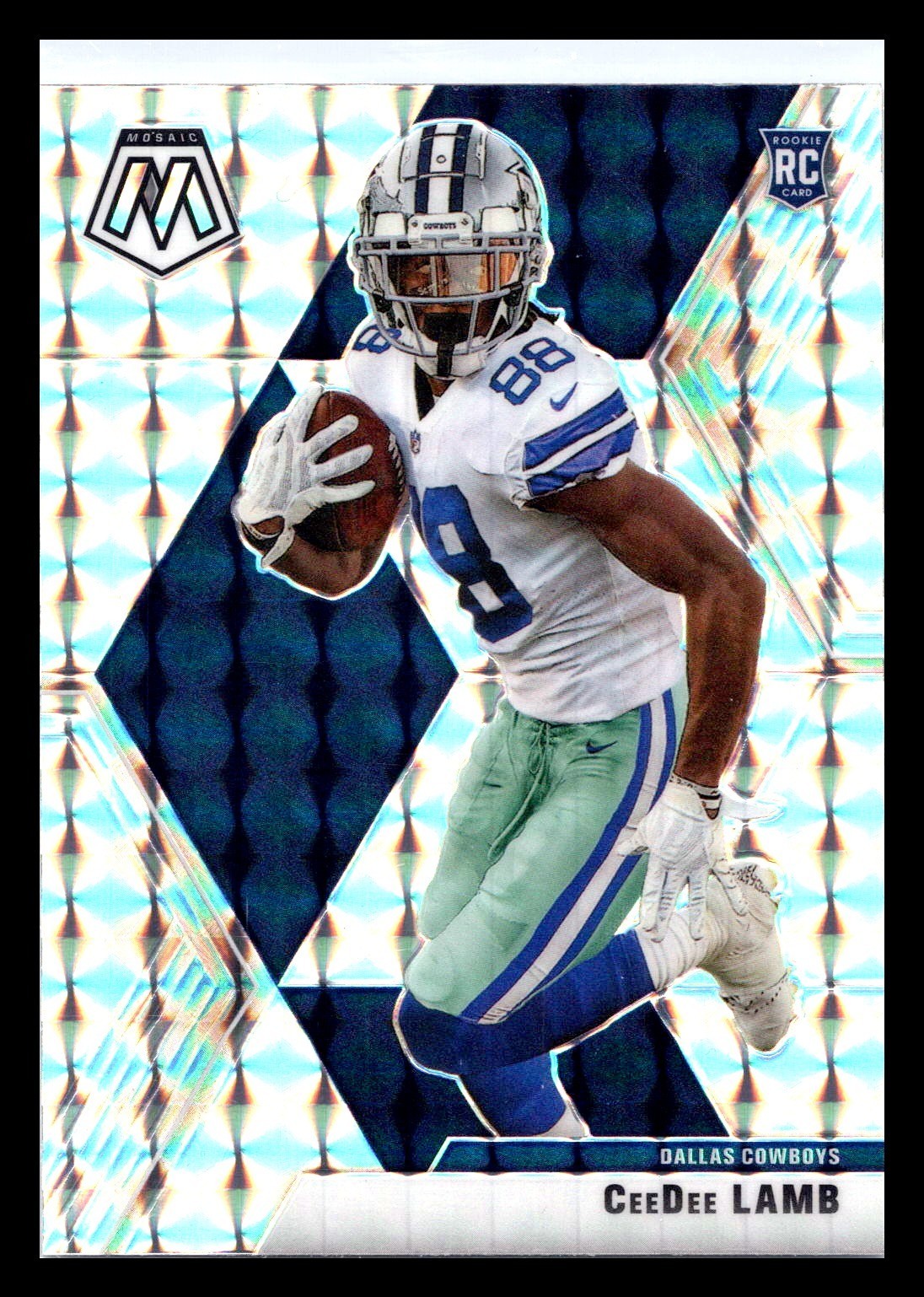 2020 Panini Mosaic CeeDee Lamb Silver Mosaic Prizm Rookie RC #207 Dallas Cowboys