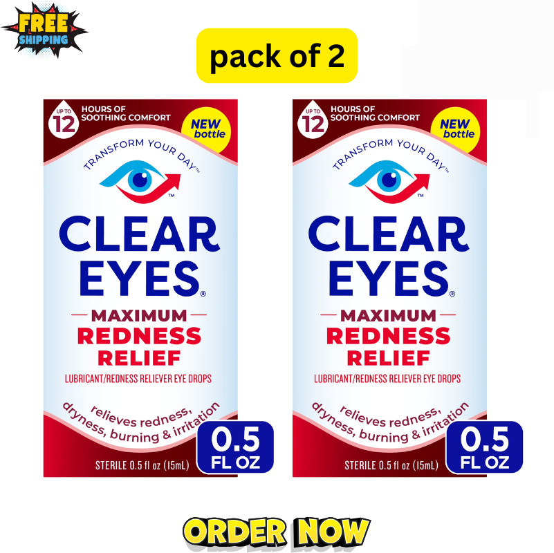 Clear Eyes Maximum Red Eye Relief Lubricant Eye Drops, 0.5 f