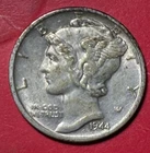 1944D US Mercury SILVER Dime "Denver" Mint! XF! Old US Coin