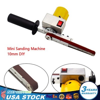 Handheld Electric Belt Sander Mini 7-Speed Grinder Machine W/ 10 Sanding Belts