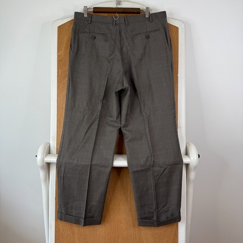 Lauren Ralph Lauren Suit Mens 44R Taupe Glen Check 2 Button Wool Pants 35x28 - Picture 19 of 21